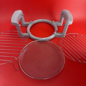 Big Boss 16 Quart Oil-Less Fryer Replacement Mesh Basket Racks Handle 8605 4 Pcs